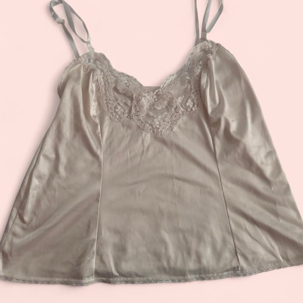 Silk Lace Trim Cami Top